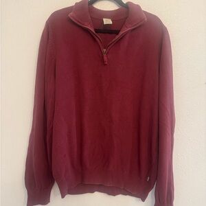 Timberland Men’s 2XL Maroon Knit Sweater 1/4 Zip Pullover